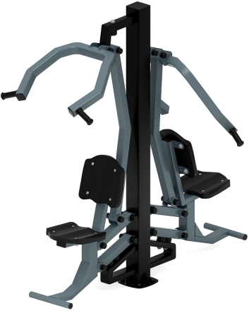 Тяга верхняя + жим от груди (серый) - Уличный тренажер двойной - СТ 027-13.И1, фото 2