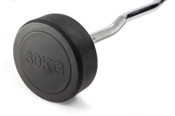 Штанга неразборная обрезиненная 30 кг Изогнутый гриф, фото 2 Штанга неразборная обрезиненная 30 кг Изогнутый гриф, фото 2