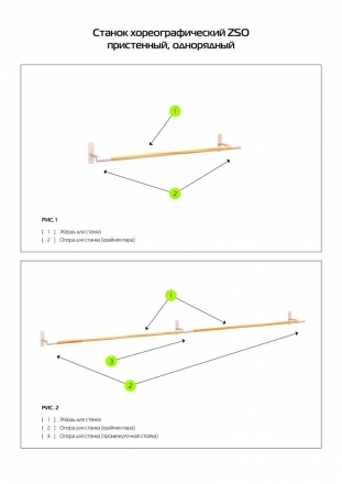 Опора для станка хореографического ОДНОРЯДНОГО пристенного (крайние, пара), фото 3