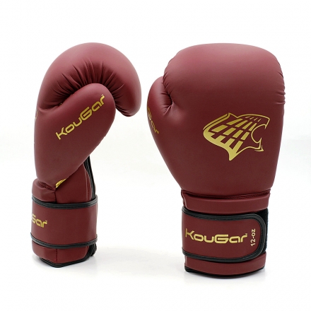 Перчатки боксерские KouGar KO800-12, 12oz, бордовый, фото 1