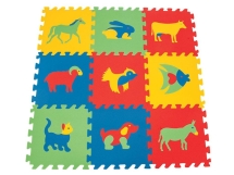 Игровой коврик 9-ти секционный с животными 33х33 см. х 9 мм. (03-470-T)