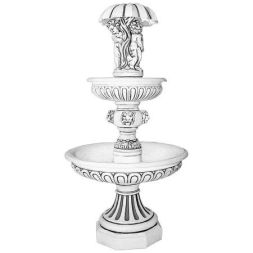 Фонтан скульптурный "Девочка и мальчик под зонтом" 2 чаши артикул 775