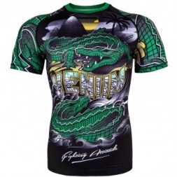 Рашгард Venum Crocodile Black/Green S/S, фото 1