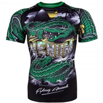 Рашгард Venum Crocodile Black/Green S/S, фото 1