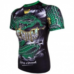 Рашгард Venum Crocodile Black/Green S/S, фото 2