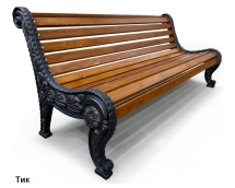 Скамейка чугунная Город, Сосна 2,0 м Скамейка чугунная Город, Сосна 2,0 м