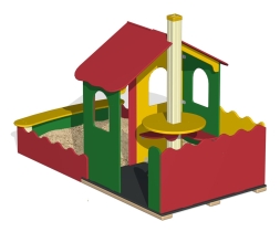 Домик-беседка Комбо ПС-59.2 с песочницей для детской площадки, фото 3 Домик-беседка Комбо ПС-59.2 с песочницей для детской площадки, фото 3