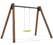 Качели AW Д2.1 одинарные на деревянных стойках для детской площадки