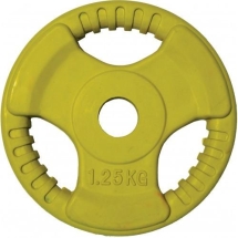 Диск обрезиненный ZSO цветной &quot;3 HANDLE&quot; D-26, 1,25 кг