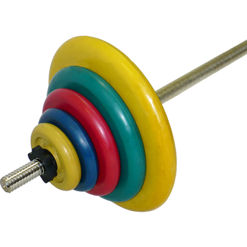 Штанга тренировочная 75,5 кг (МВ) цветная, фото 1