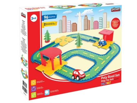 Мягкая игрушечная дорога с двумя машинками Pilsan (03-480), фото 2