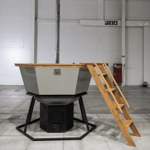 Сибирский банный чан "Елисей Силович" на подставке + печь 1650 мм опора - черный металл Сибирский банный чан "Елисей Силович" на подставке + печь 1650 мм опора - черный металл