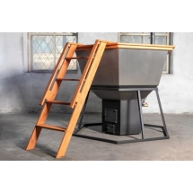 Сибирский банный чан "Елисей Силович" на подставке + печь 1650 мм опора - черный металл Сибирский банный чан "Елисей Силович" на подставке + печь 1650 мм опора - черный металл