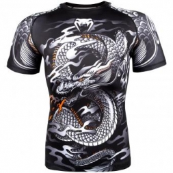 Рашгард Venum Dragon's Flight Black/White S/S, фото 1