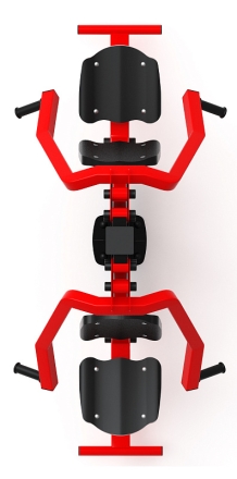 Жим от груди двойной (красный) - Уличный тренажер двойной - СТ 030-11.И1, фото 4