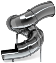 Горка тоннельная винтовая 2000 нержавеющая сталь SNST 2000.764