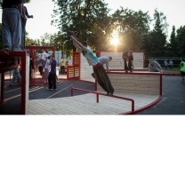 Площадка для паркура круглая стальная