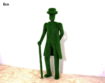 Топиари Джентльмен в шляпе с тростью, h=190 см - газон Eco, фото 1