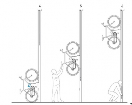 Вертикальная велопарковка с электронным ключем, фото 1