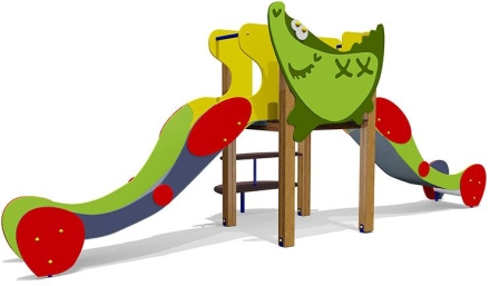 Горка двойная Крокодил 08408 для детской площадки, фото 1