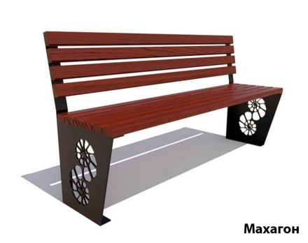 Парковая скамейка Ракушка, Сосна (без подлокотников) 1,5 м, фото 3