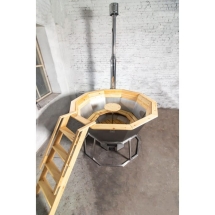 Сибирский банный чан &quot;Илья Муромец&quot; на подставке + печь 2250 мм опора - нерж. сталь