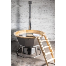 Сибирский банный чан &quot;Илья Муромец&quot; на подставке + печь 2250 мм опора - нерж. сталь