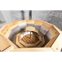 Сибирский банный чан &quot;Илья Муромец&quot; на подставке + печь 2250 мм опора - нерж. сталь