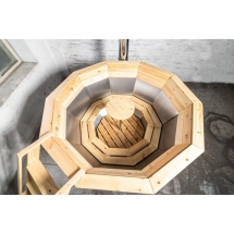 Сибирский банный чан &quot;Илья Муромец&quot; на подставке + печь 2250 мм опора - нерж. сталь