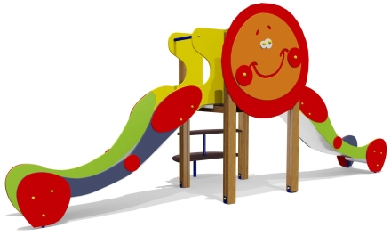 Горка двойная Колобок 08407 для детской площадки, фото 1