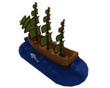 Топиари Корабль, h - 250 см, цветной - газон Eco Топиари Корабль, h - 250 см, цветной - газон Eco