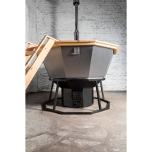 Сибирский банный чан &quot;Илья Муромец&quot; на подставке + печь 2250 мм опора - черный металл