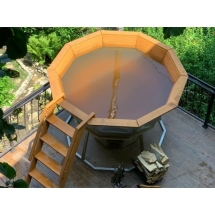 Сибирский банный чан &quot;Илья Муромец&quot; на подставке + печь 2250 мм опора - черный металл