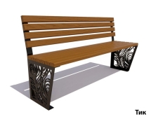 Парковая скамейка Павлин, Сосна (без подлокотников) 0,6 м