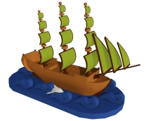 Топиари Корабль, h - 1000 см, цветной - газон Eco Топиари Корабль, h - 1000 см, цветной - газон Eco