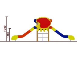 Горка двойная Ёжик 08403.21 для детской площадки, фото 2