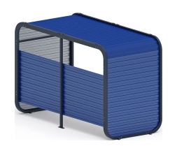 Навес контейнерной площадки для мусора (синий) (2 секции) (под анкера) МФ 55.01.02-03, фото 3