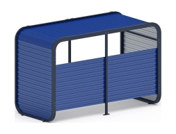 Навес контейнерной площадки для мусора (синий) (2 секции) (под анкера) МФ 55.01.02-03, фото 2