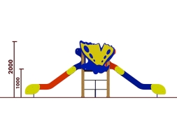 Горка двойная Бабочка 08402.21 для детской площадки, фото 2