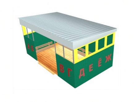 Теневой навес фанера и поликарбонат, крыша профлист 400х300х300, фото 1