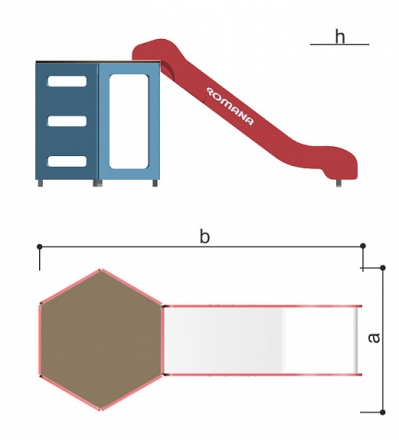 Спортивный комплекс Горка Romana 115.05.00 для уличных спортивных площадок, фото 5
