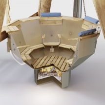 Сибирский банный чан &quot;Князь Ярослав+&quot; на бревнах + печь 2250 мм