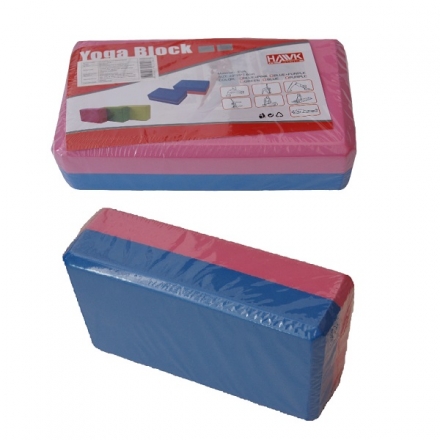 Опорный блок для занятий йогой Hawk двухцветный, фото 1