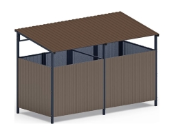 Навес контейнерной площадки для мусора (коричневый) (2 секции) МФ 55.02.02-02, фото 2