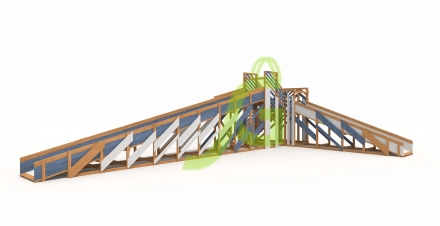 Зимняя деревянная горка "IgraGrad Snow Fox 12 м" с двумя скатами мод.524, фото 3