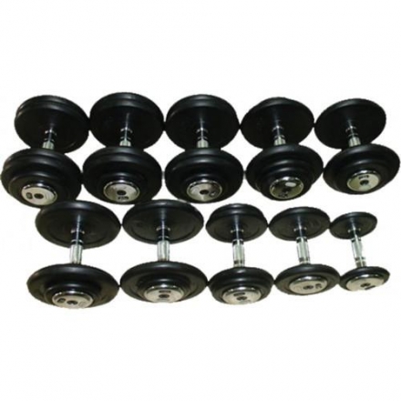 Гантельный ряд ZSO 2,5 кг - 25 кг (10 пар), шаг 2,5 кг, BASIC, фото 1