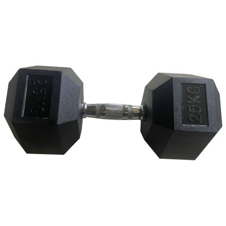 Обрезиненная гексагональная гантель INEX Hex Dumbbell 25 кг, фото 1