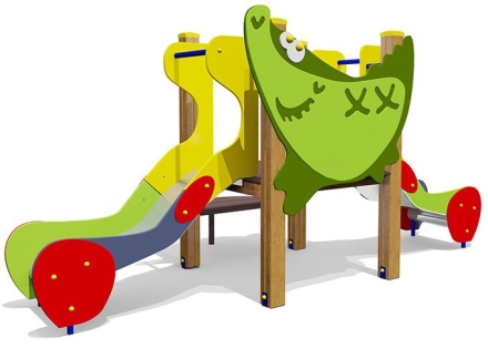 Горка двойная Крокодил 08208 для детской площадки, фото 1