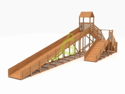 Зимняя деревянная горка "IgraGrad Snow Fox 12 м" с двумя скатами, фото 1