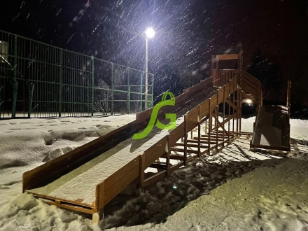 Зимняя деревянная горка "IgraGrad Snow Fox 12 м" с двумя скатами, фото 6